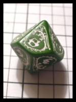 Dice : Dice - 10D - Q Workshop Dragon Green and White - Q Prize 2010
